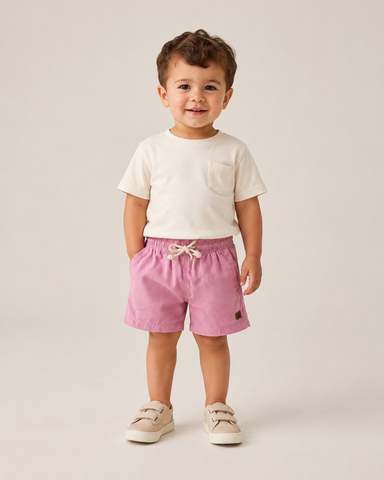 SHORT LINHO MASC KIDS LISO ROSA CLARO