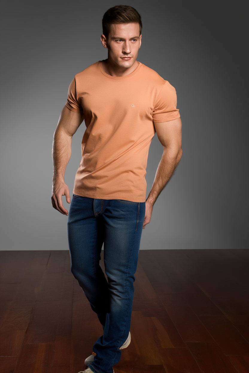 CAMISETA MAS MC ESSENCIAL OGOCHI CARAMELO 0082