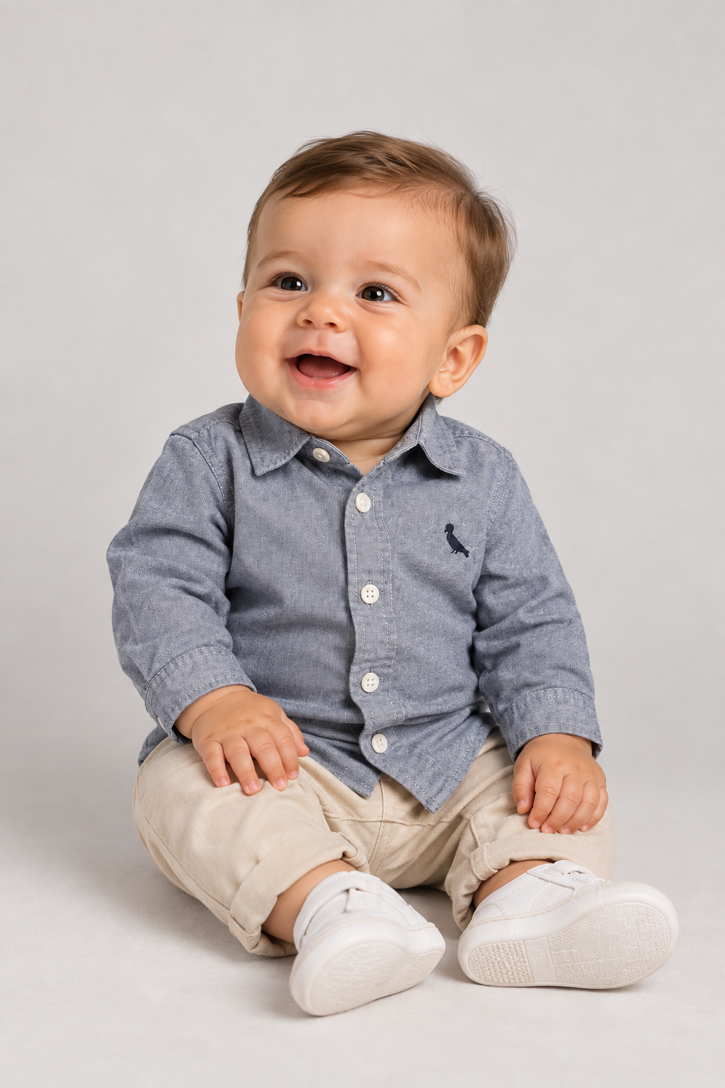 CAMISA RESERVA BB MINI OXFORD ML PRETO PRETO