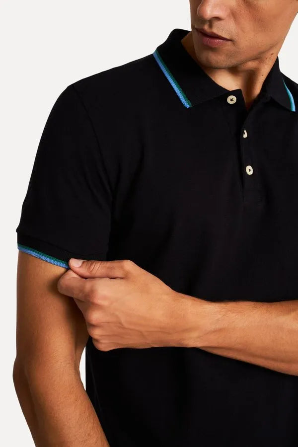 POLO RESERVA MAS MC FRISO DUPLO PRETO