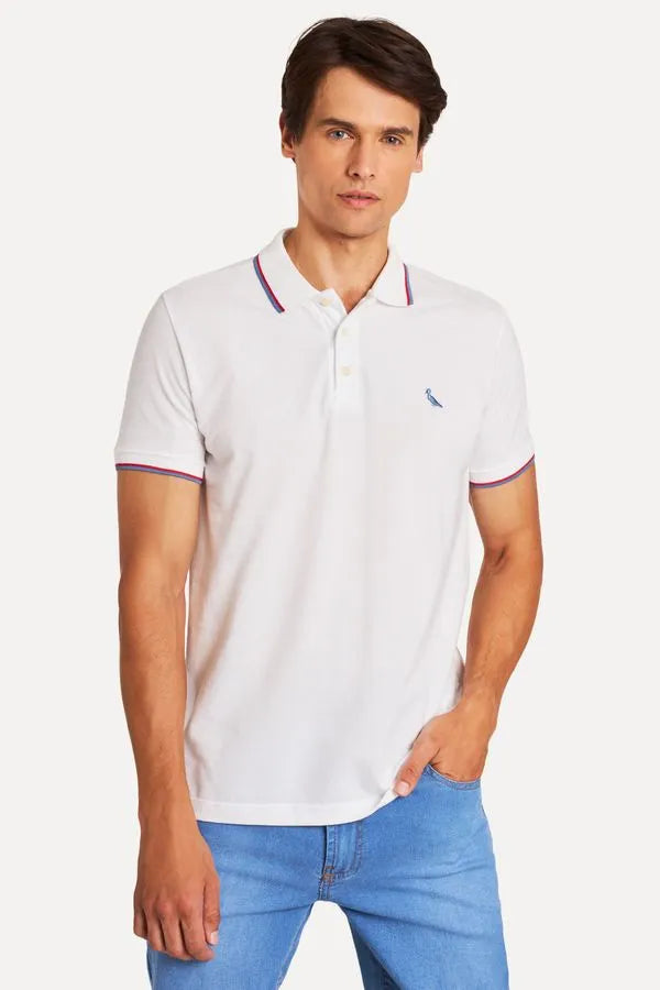 POLO RESERVA MASC MC FRISO DUPLO OFF WHITE