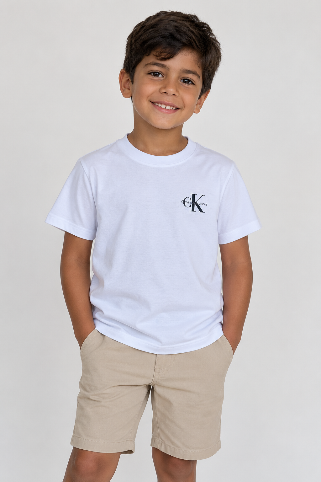 CAMISETA CKJ KIDS MAS MC REISSUE PEITO BRANCO