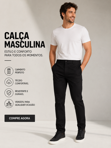 CALCA MAS COLOR CHINO CLASSICA ARAMIS PRETO