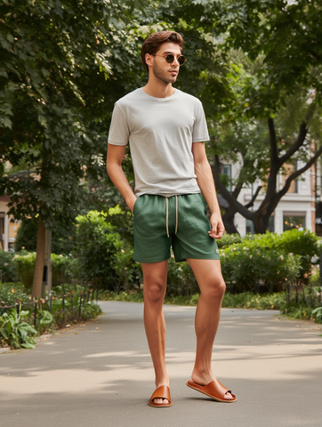 SHORT LINHO MASC LISO VERDE FLORESTA