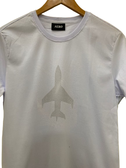 NOVO CAMISETA MAS MC SLIM AVIAO PONTILHADO BRANCO