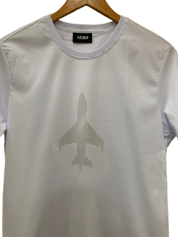 NOVO CAMISETA MAS MC SLIM AVIAO PONTILHADO BRANCO