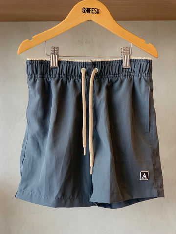 SHORT TACTEL MASC KIDS LISO CINZA ESCURO