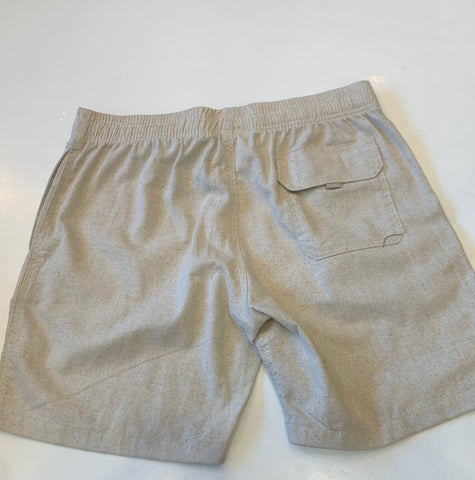 NOVO SHORT LINHO MASC LISO AREIA