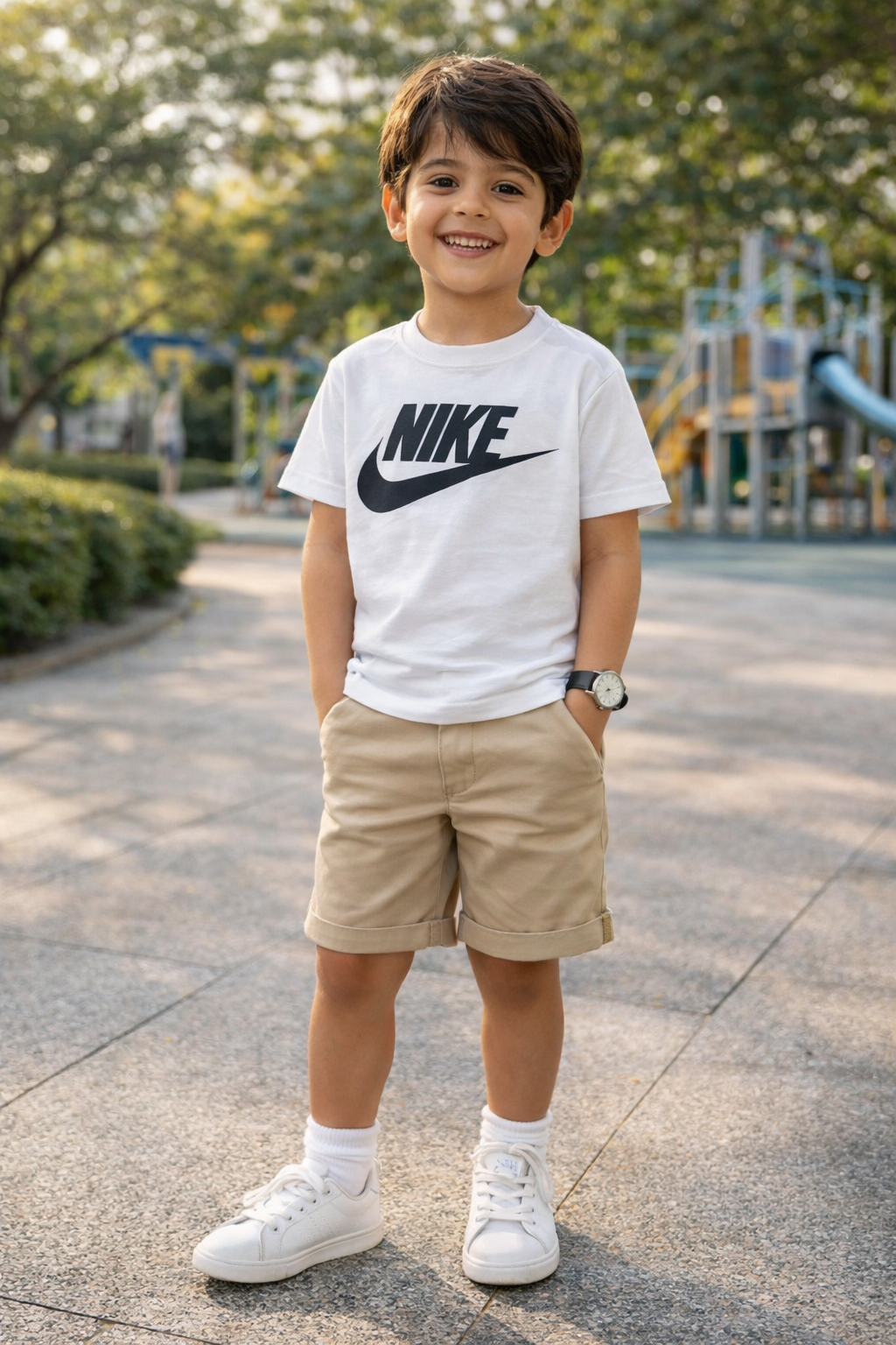 CAMISETA NIKE KIDS MAS FTR EVERGREEN BRANCO 001