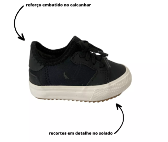 NOVO TENIS RSV MINI NEO BABY 0001 PRETO/BRANCO