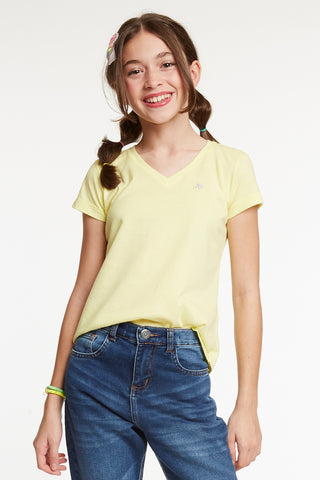 NOVO BLUSA MC FEM TEEN A87 AMARELO CLARO