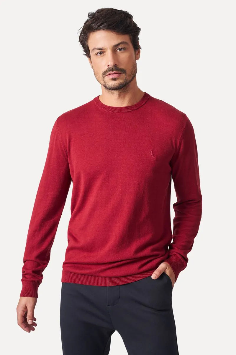 NOVO CASACO TRICOT RSV MAS GOLA CARECA VERMELHO CEREJA