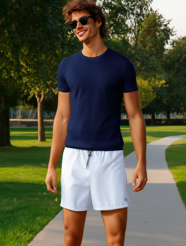 SHORT TACTEL MASC LISO JAIAL BRANCO/CINZA