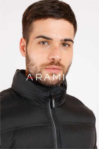 NOVO JAQUETA MAS ARAMIS DE NYLON PUFFER PRETO