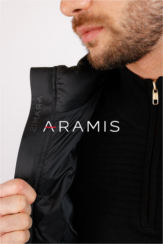 NOVO JAQUETA MAS ARAMIS DE NYLON PUFFER PRETO