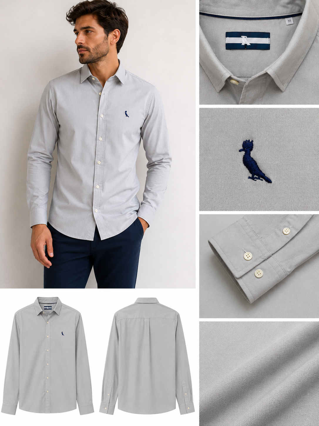 NOVO CAMISA RSV MASC ML PARATY CONTRASTE CINZA CONCRETO