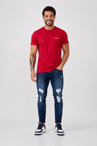 NOVO CAMISETA MASC MC SUPIMA AEROPOSTALE VERMELHO