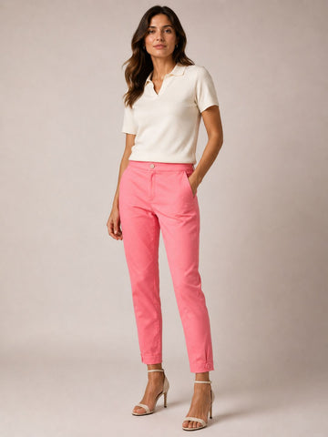 CALCA FEM ALFA BOLSO FACA E PUNHO BOT ROSA