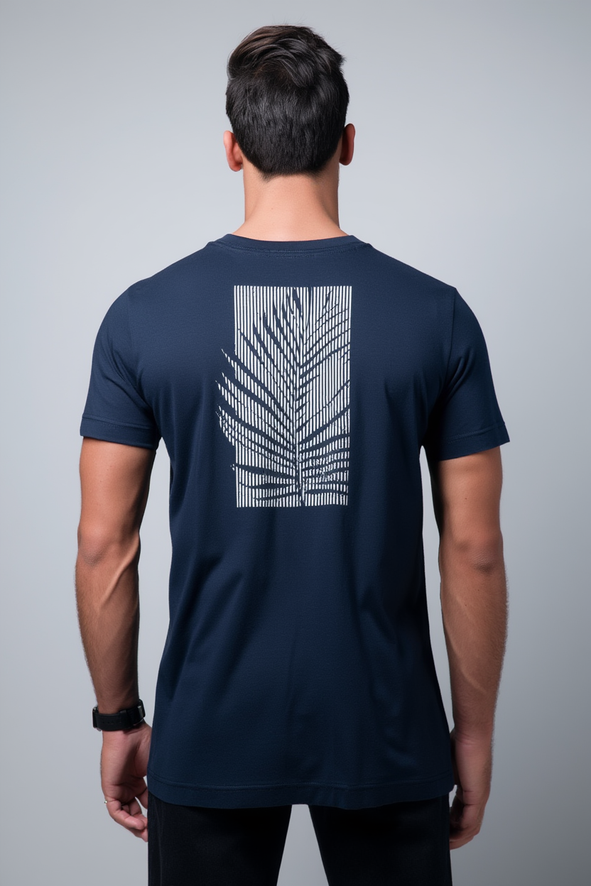 CAMISETA MC ARAMIS ESTAMPA FOLHAGEM PRETO