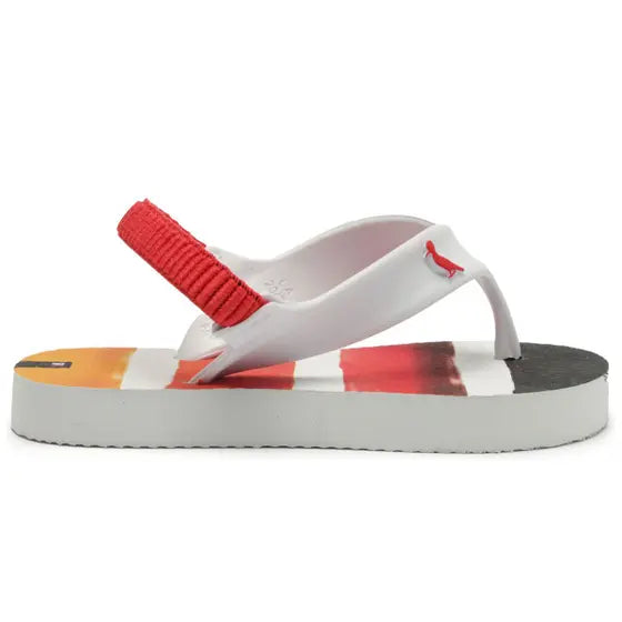 CHINELO RSV MINI BB MAS LISTRAS SUN BRANCO/VERMELHO