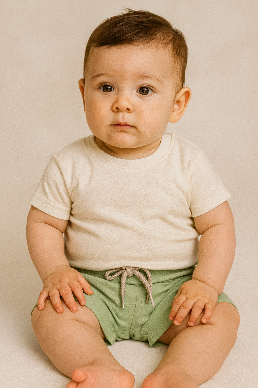 NOVO SHORT LINHO MASC KIDS LISO ABACATE