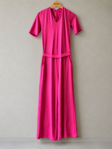 MACACAO LONGO MC EM MALHA CREPONADA ROSA PINK