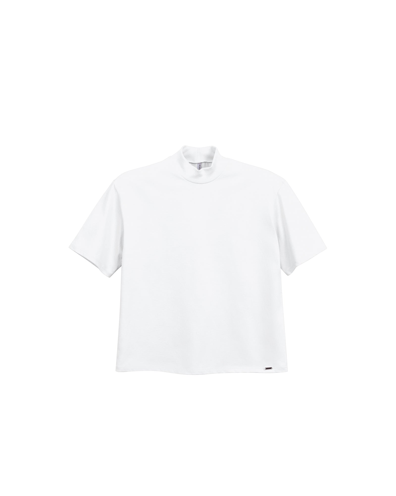 BLUSA FEM MC EM MEIA MALHA PENTEADA BRANCO