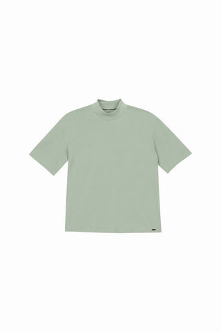 BLUSA FEM MC EM MEIA MALHA PENTEADA MENTA