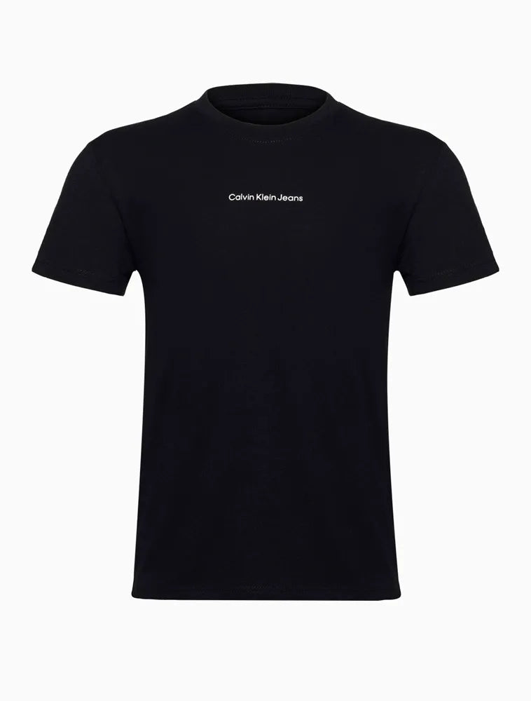 BLUSA MC CKJ FEM KIDS LOGO CENTRALIZADO PRETO