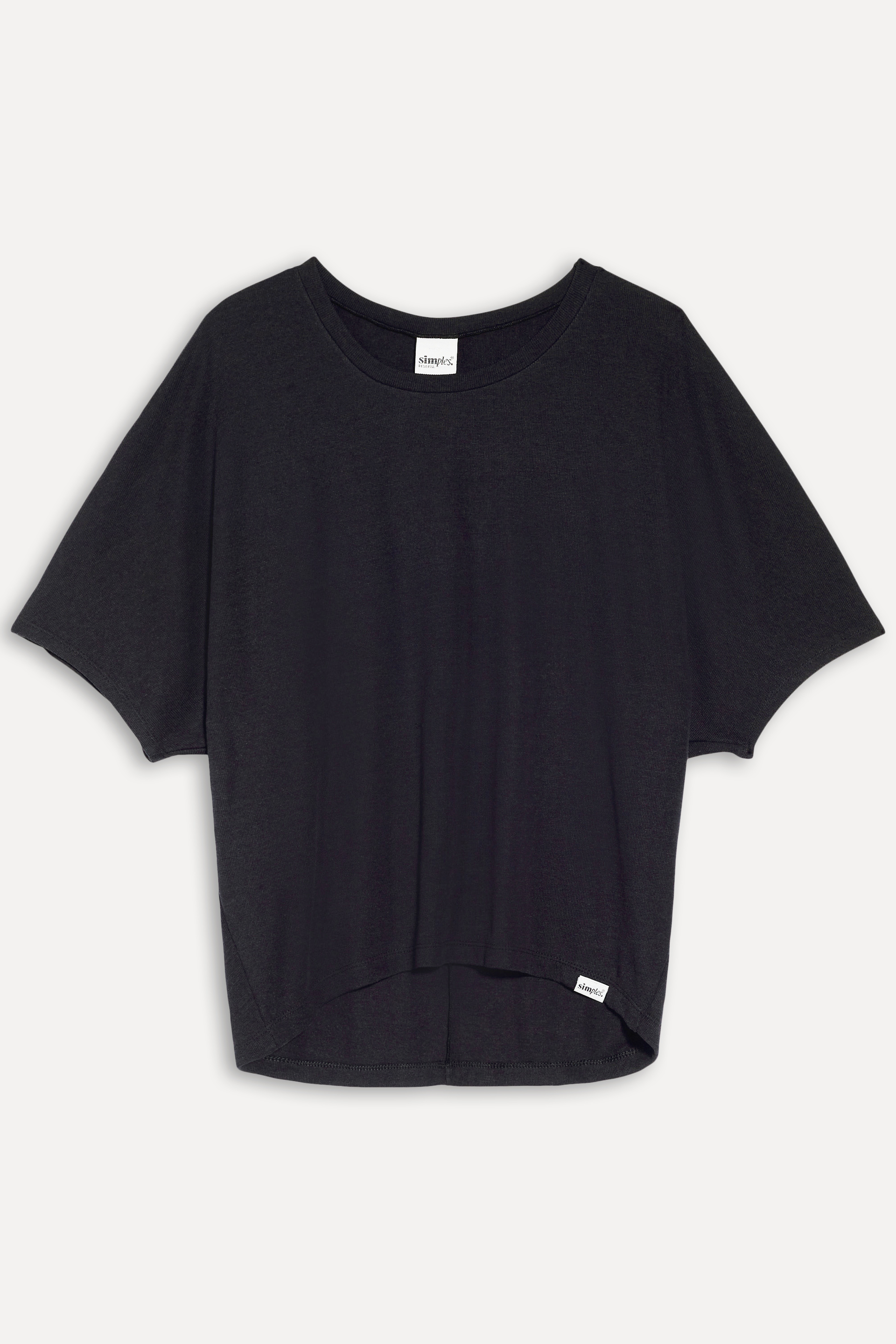 BLUSA FEM AMPLA MALHA TRICOT SIMPLES PRETO