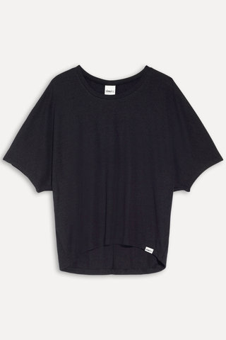 BLUSA FEM AMPLA MALHA TRICOT SIMPLES PRETO