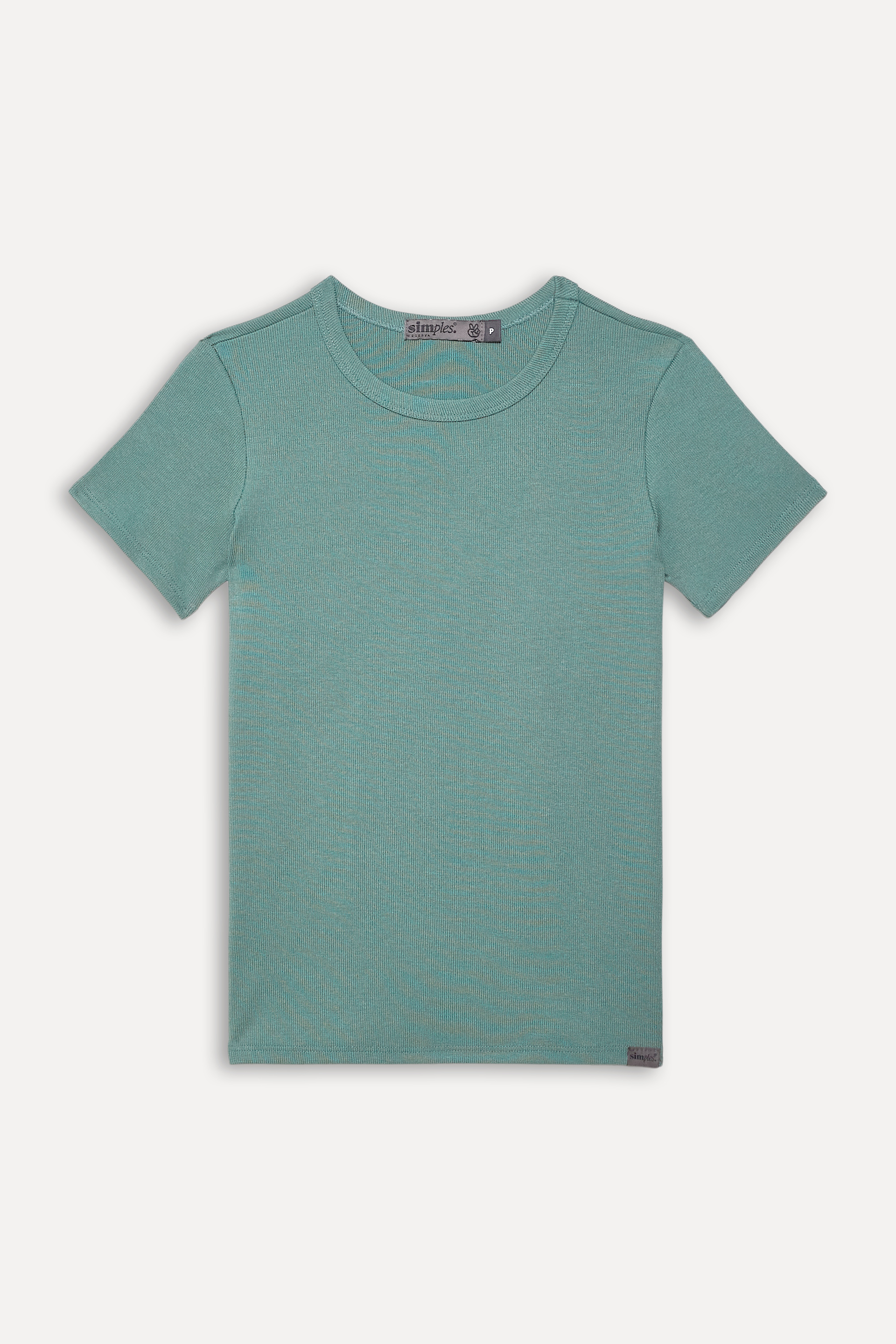 BLUSA FEM MC DECOTE CARECA RIB SIMPLES VERDE MUSGO