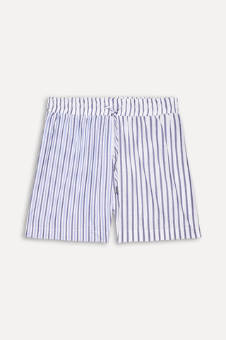 SHORTS FEM ELASTICO MIX LISTRAS SIMPLES MARINHO