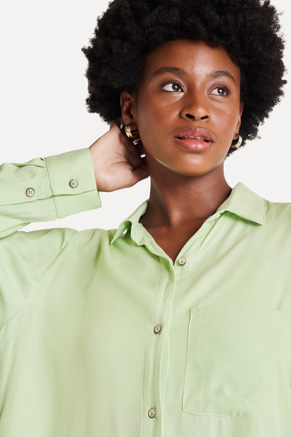 CAMISA ML FEM OVERSHIRT TRANCOSO SIMPLES LIMAO