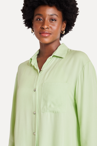 CAMISA ML FEM OVERSHIRT TRANCOSO SIMPLES LIMAO