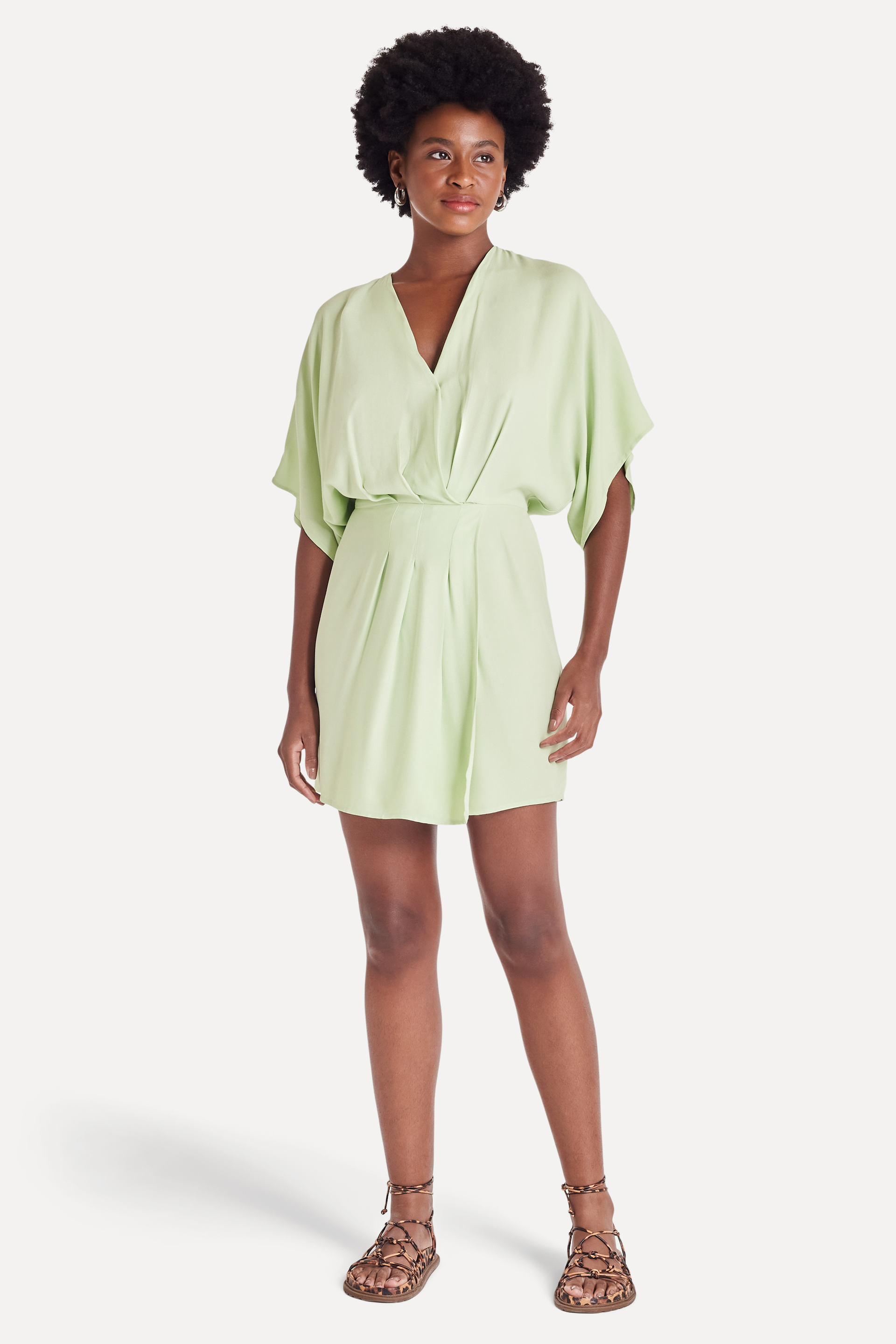 VESTIDO KIMONO FEM SIMPLES LIMAO