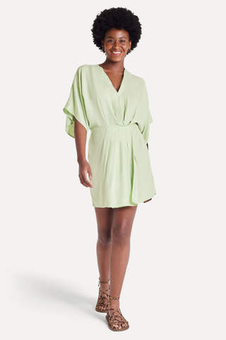 VESTIDO KIMONO FEM SIMPLES LIMAO