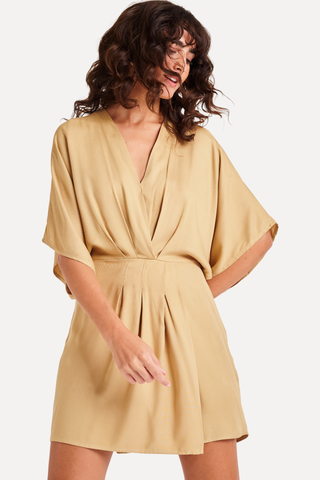 VESTIDO KIMONO FEM SIMPLES PALHA