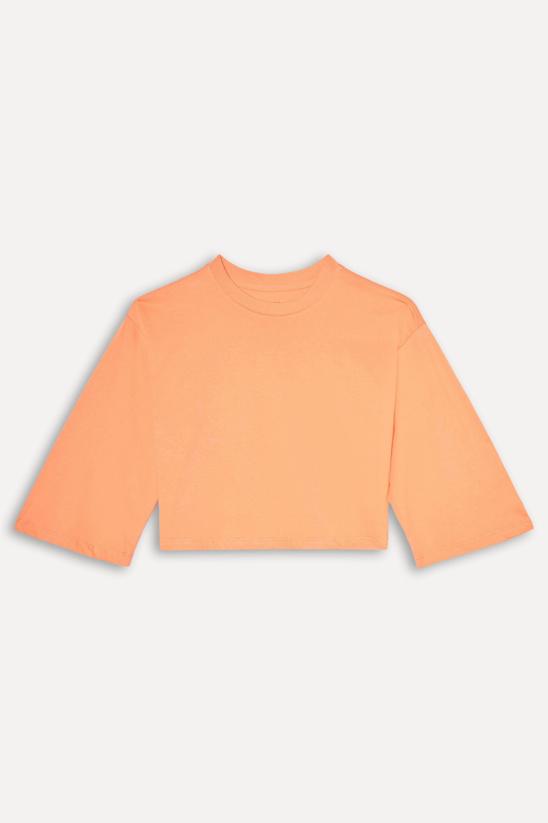 BLUSA CROPPED FEM MC SIMPLES CORAL