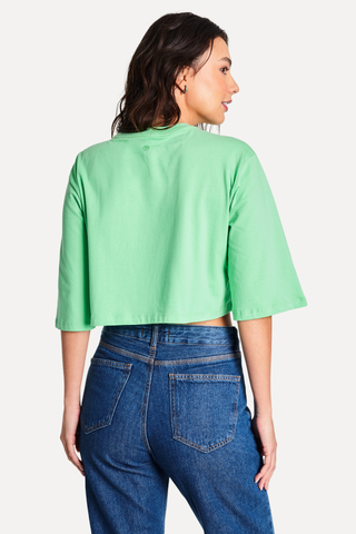 BLUSA CROPPED FEM MC SIMPLES LIMAO