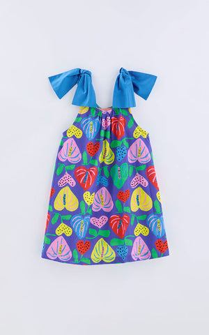 VESTIDO MALHA EST AMOR DE FLOR AZUL
