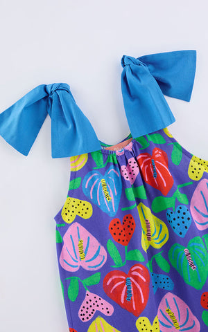 VESTIDO MALHA EST AMOR DE FLOR AZUL