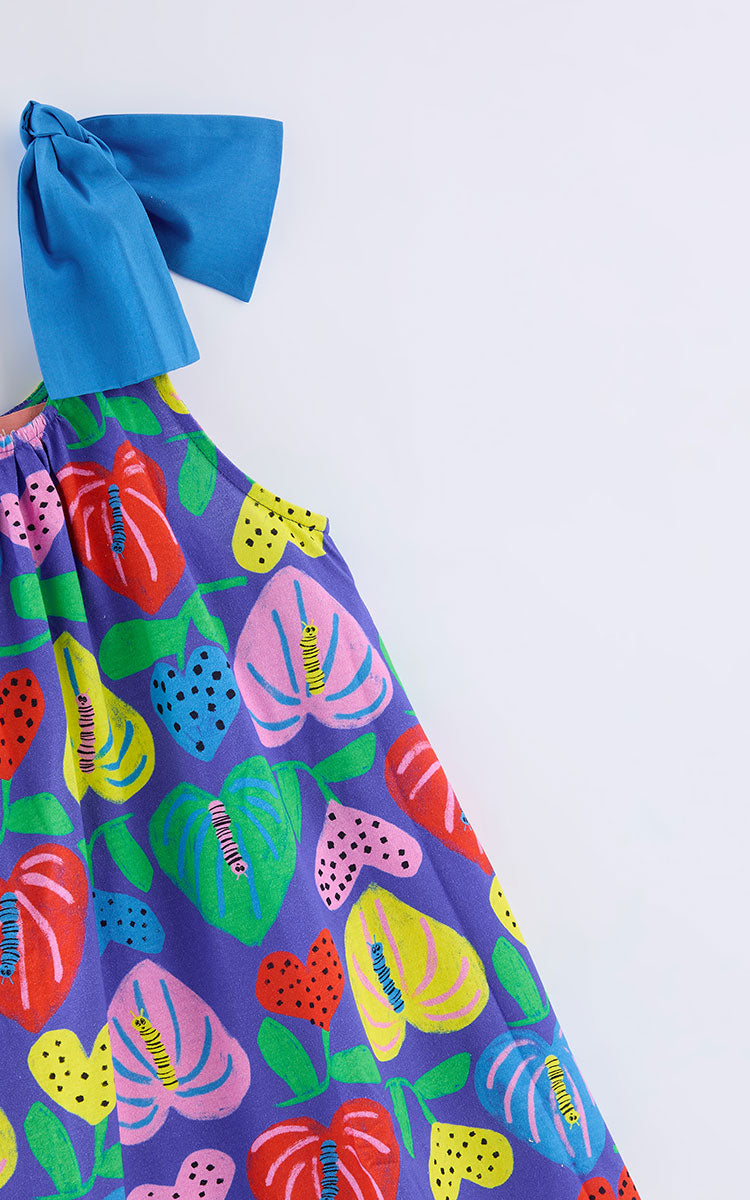VESTIDO MALHA EST AMOR DE FLOR AZUL