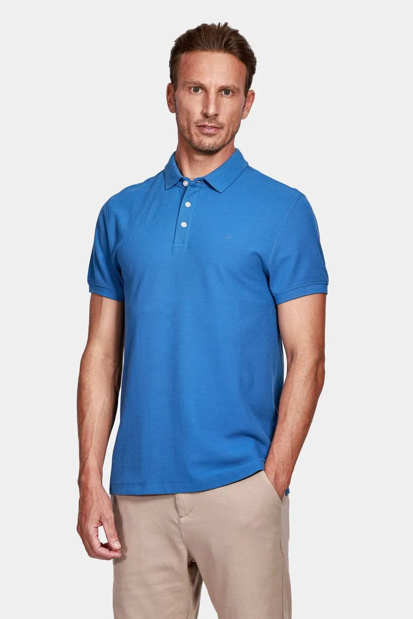 POLO MC MAS ARAMIS COTTON PIQUET BASIC AZUL CERULEO