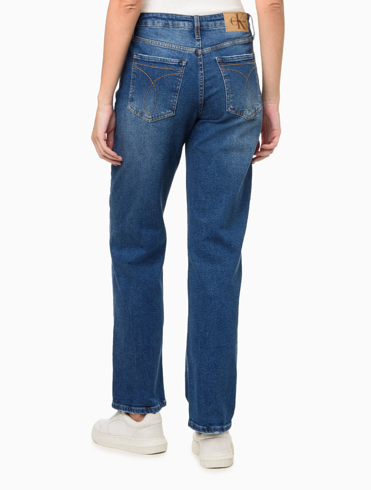 CALCA JEANS CKJ FEM STRAGHT CALVIN KLEIN AZUL MEDIO