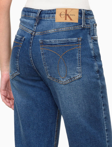 CALCA JEANS CKJ FEM STRAGHT CALVIN KLEIN AZUL MEDIO