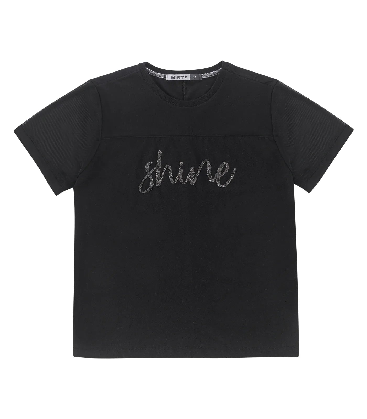 BLUSA FEM MC EST SHINE TULE MEIA MALHA PRETO