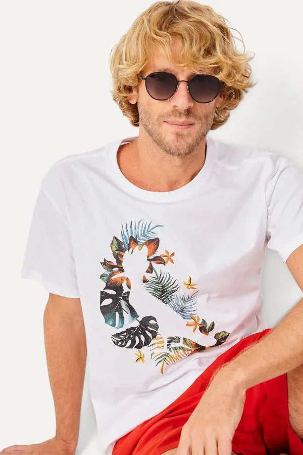 CAMISETA RSV MAS EST PICA PAU TROPICAL BRANCO