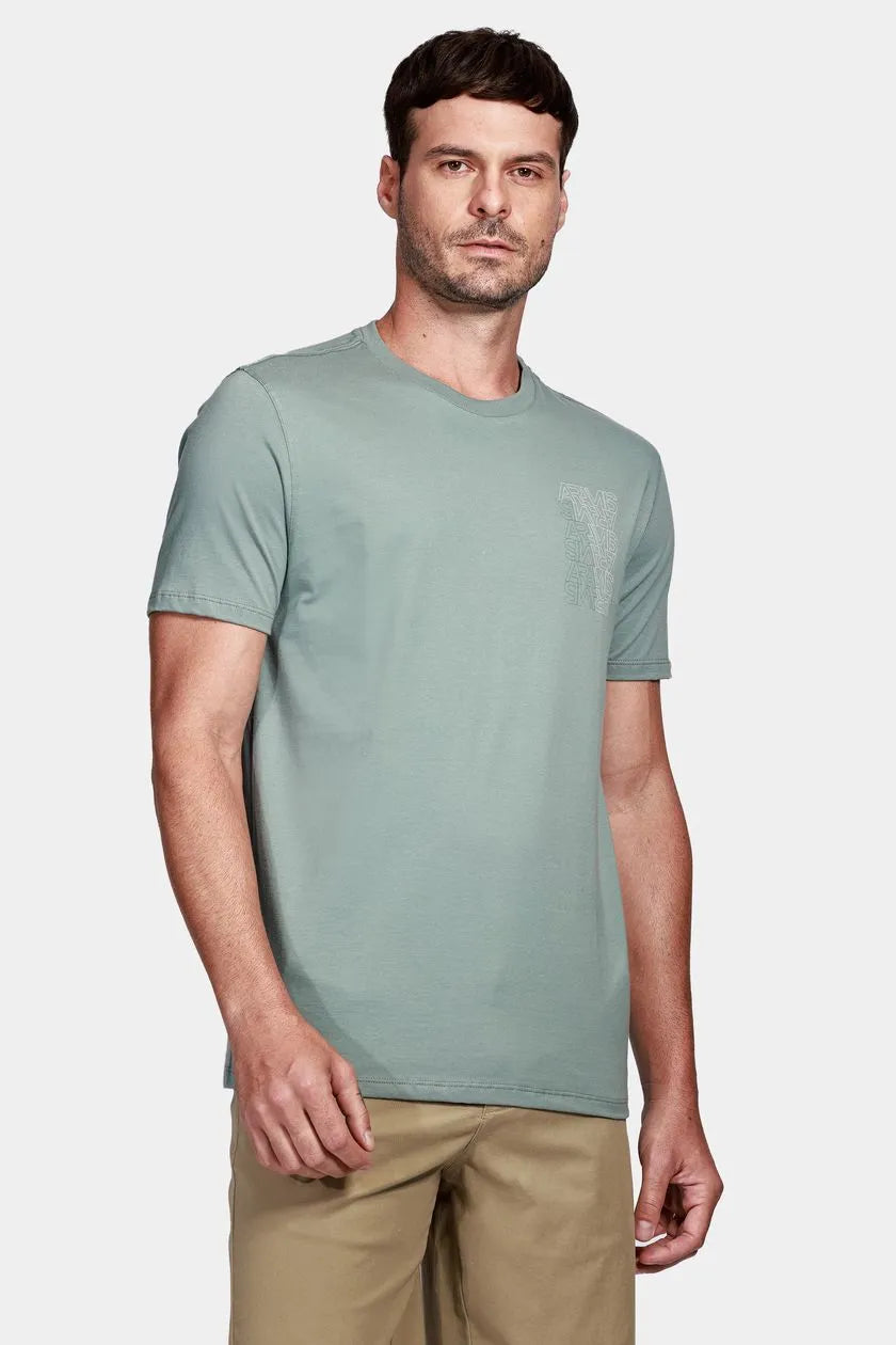 CAMISETA MAS ARAMIS ESPELHADO OUTLINE VERDE EUCALIPTO