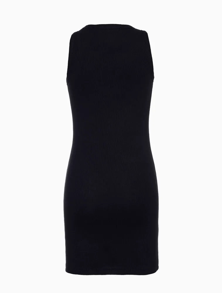 VESTIDO SM CKJ KIDS FEM RIBANA BASICA PRETO